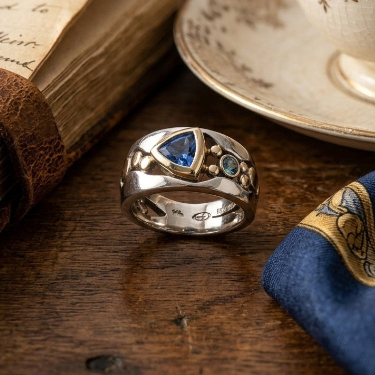 Blue Trillion Ring