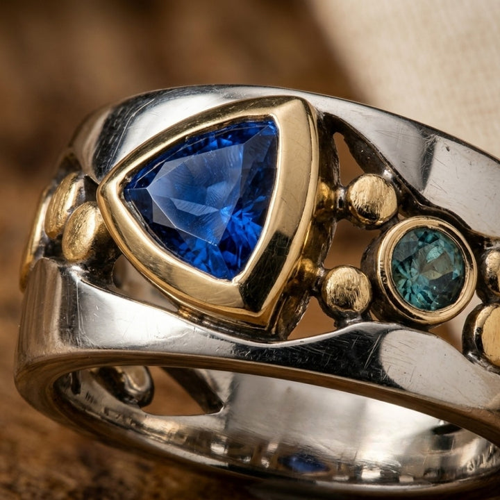 Blue Trillion Ring