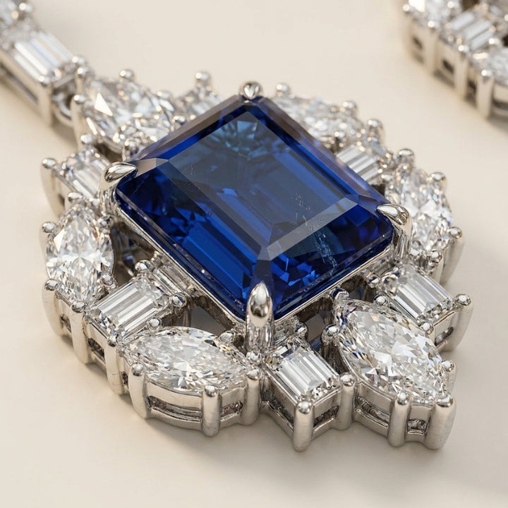 Lab Sapphire Stud