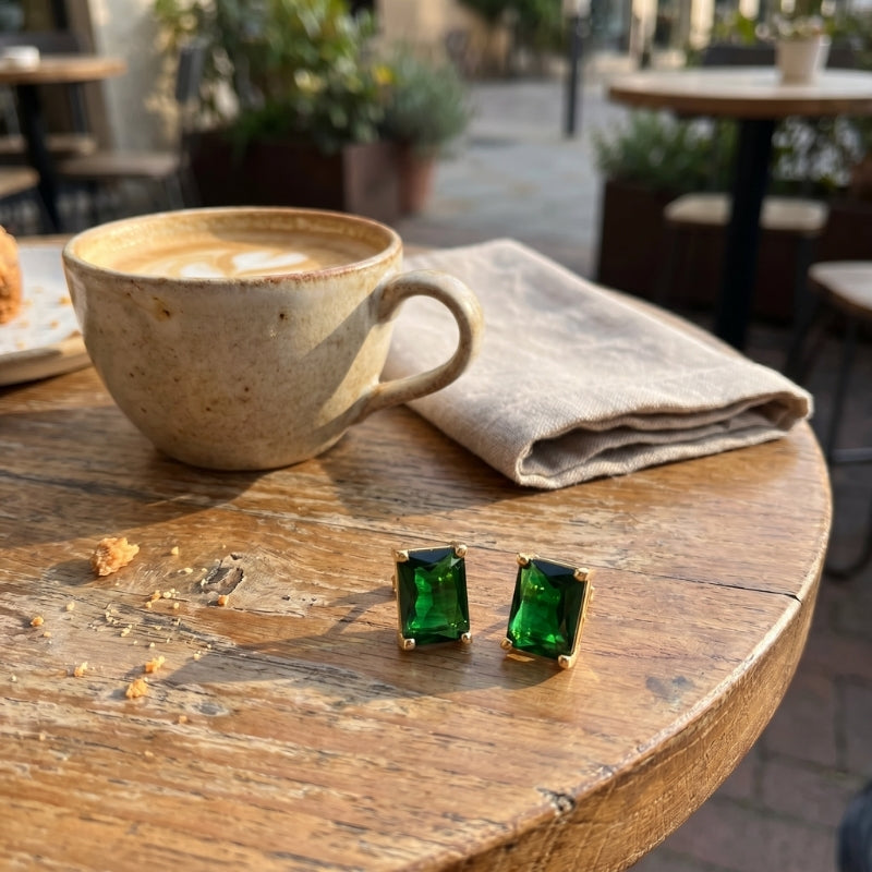 Lab Emerald Stud