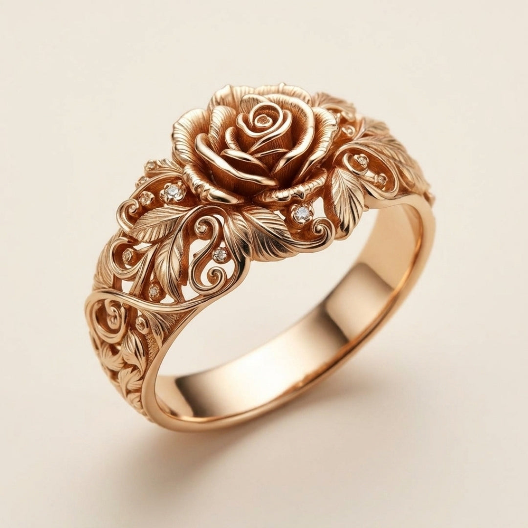 Engraved Rose Gold Ring