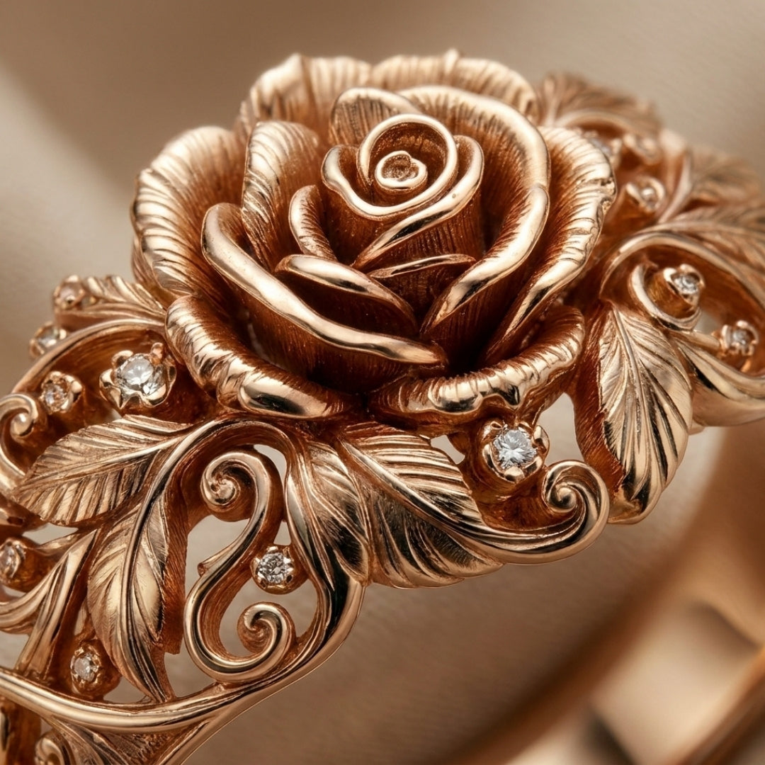 Engraved Rose Gold Ring