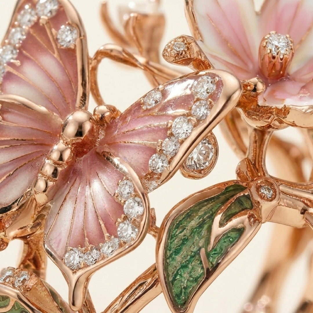 Butterfly Garden Zirconia Ring