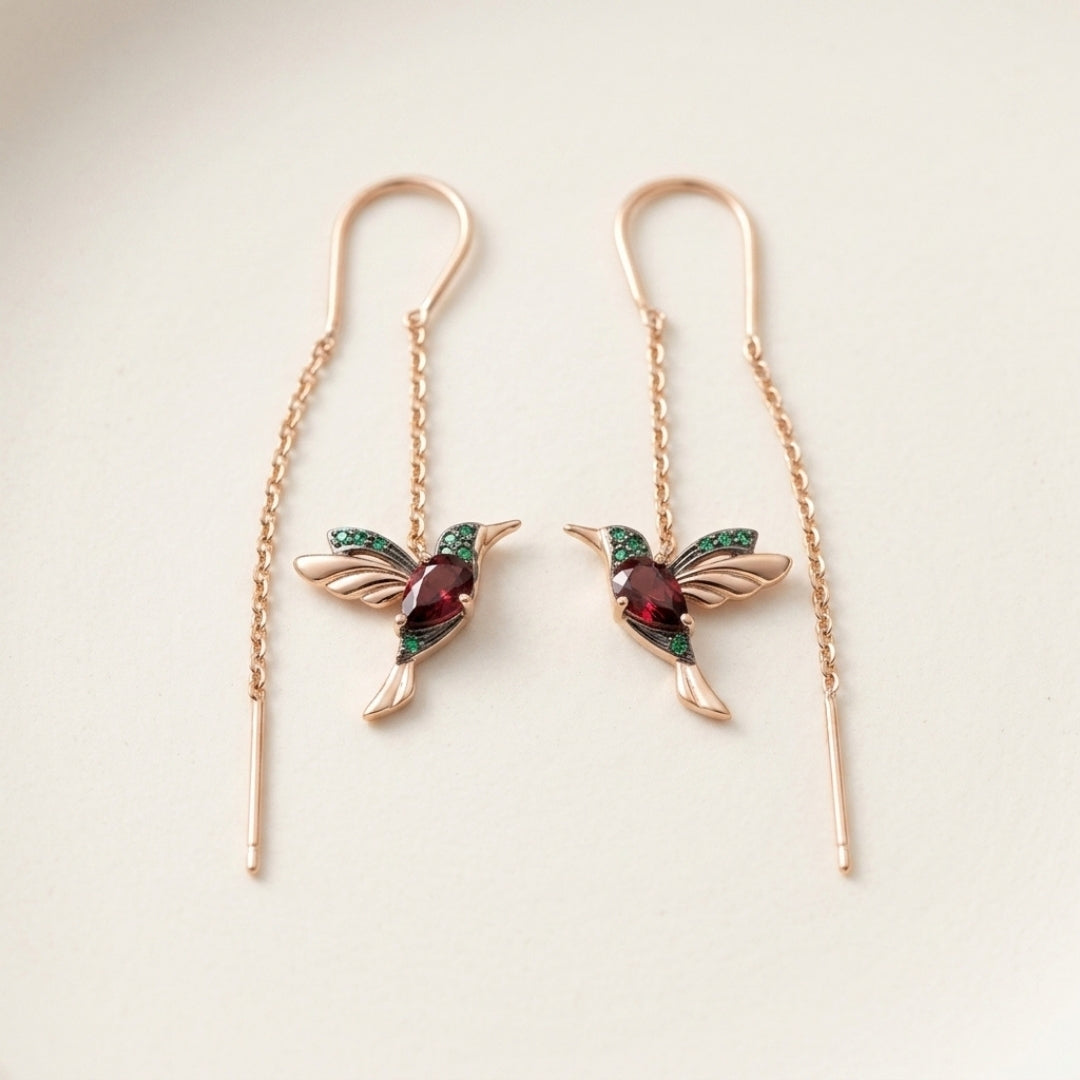 Hummingbird Threader Earrings