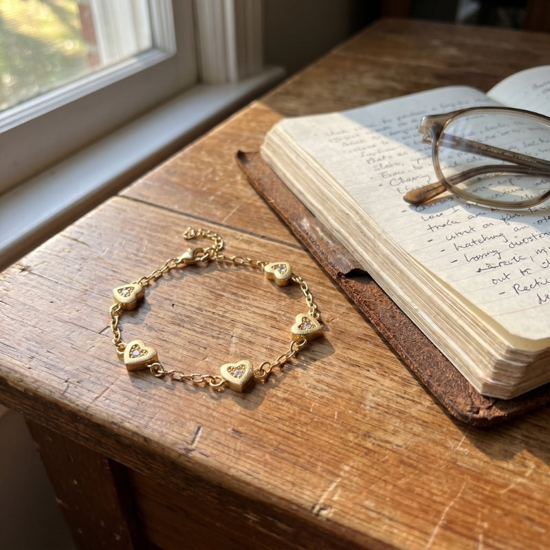 Delicate Heart Charm Bracelet