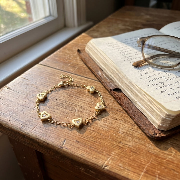 Delicate Heart Charm Bracelet