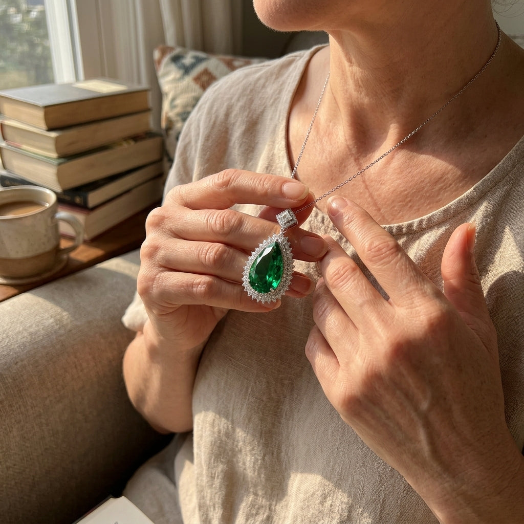 Emerald Teardrop Pendant