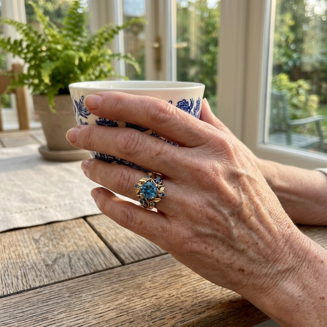 Sapphire Flower Ring