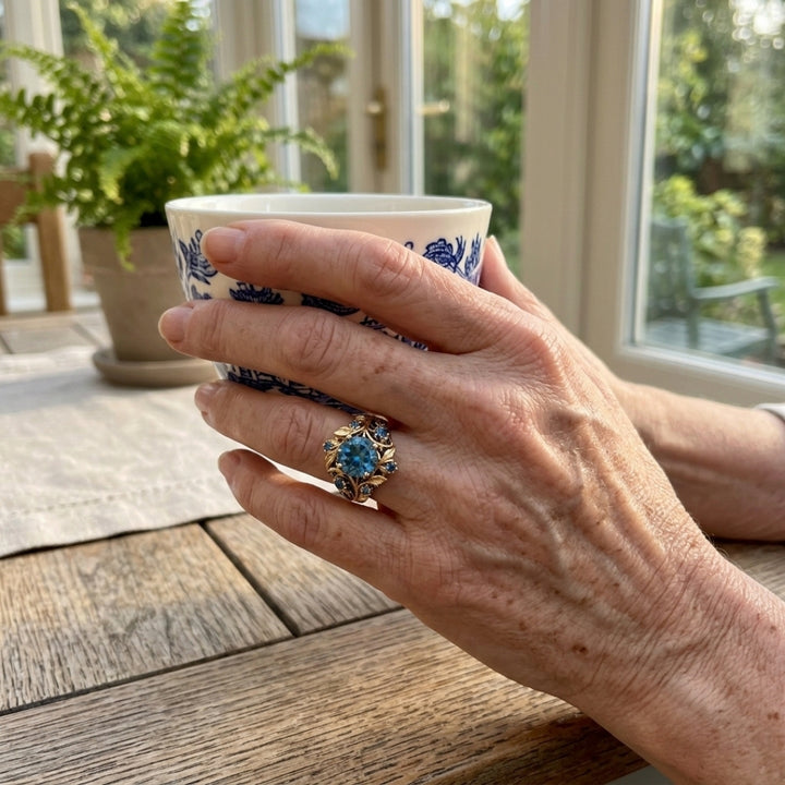 Sapphire Flower Ring