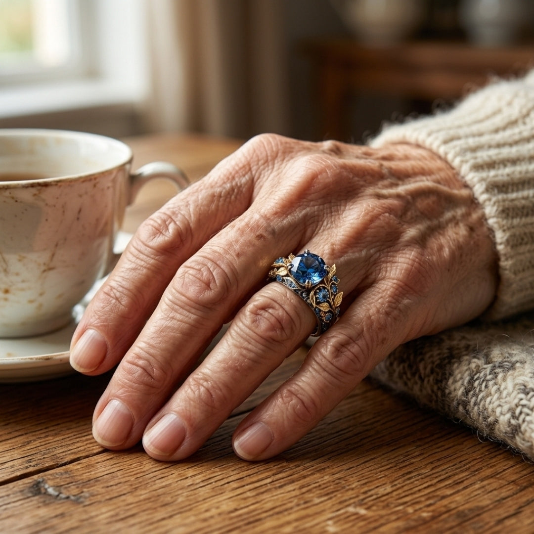 Sapphire Flower Ring