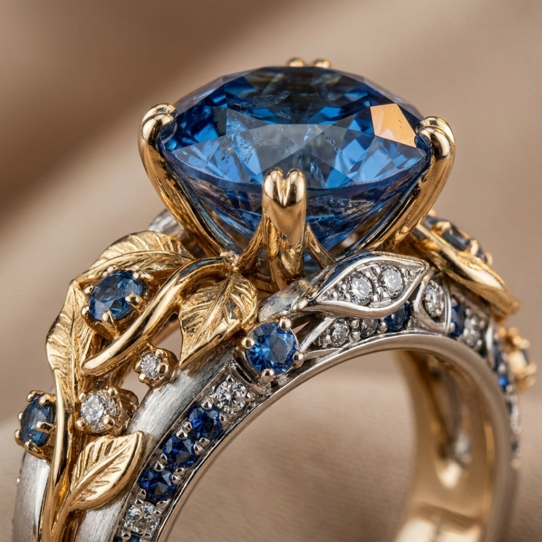 Sapphire Flower Ring