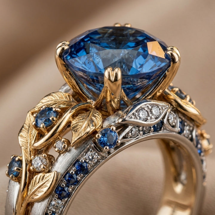 Sapphire Flower Ring