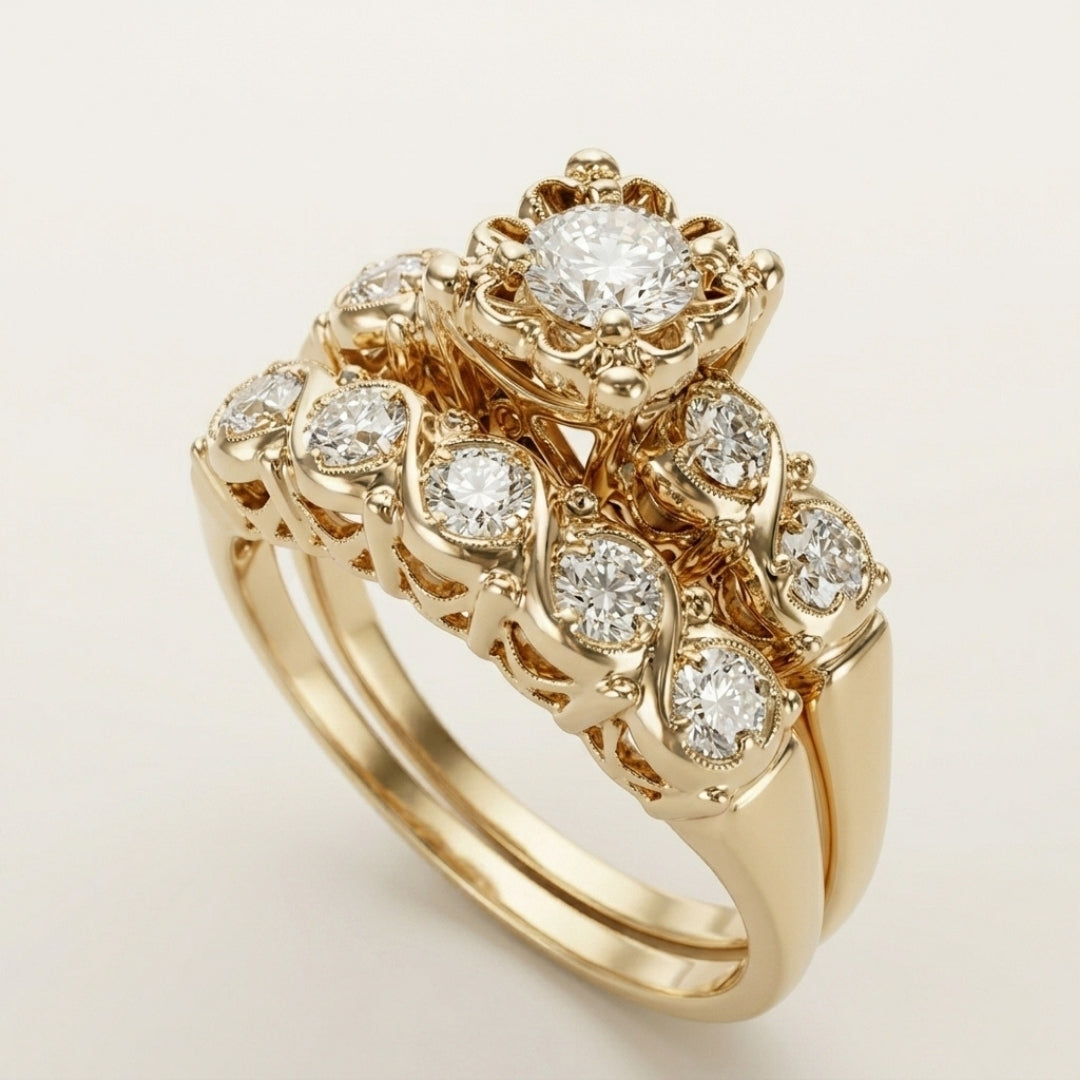 CZ Cluster Vintage Ring