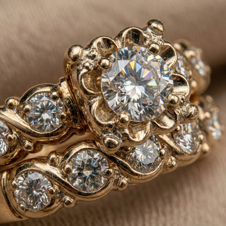 CZ Cluster Vintage Ring