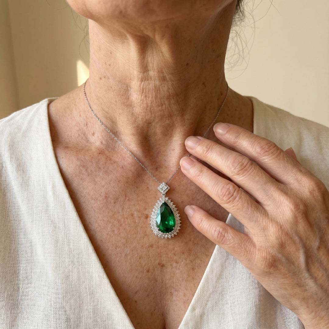 Emerald Teardrop Pendant