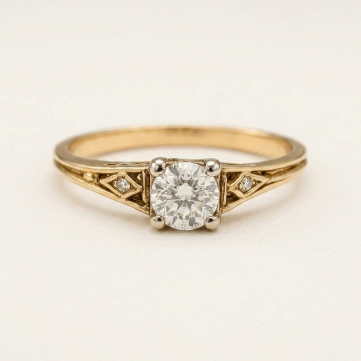Solitaire Tapered Band Ring