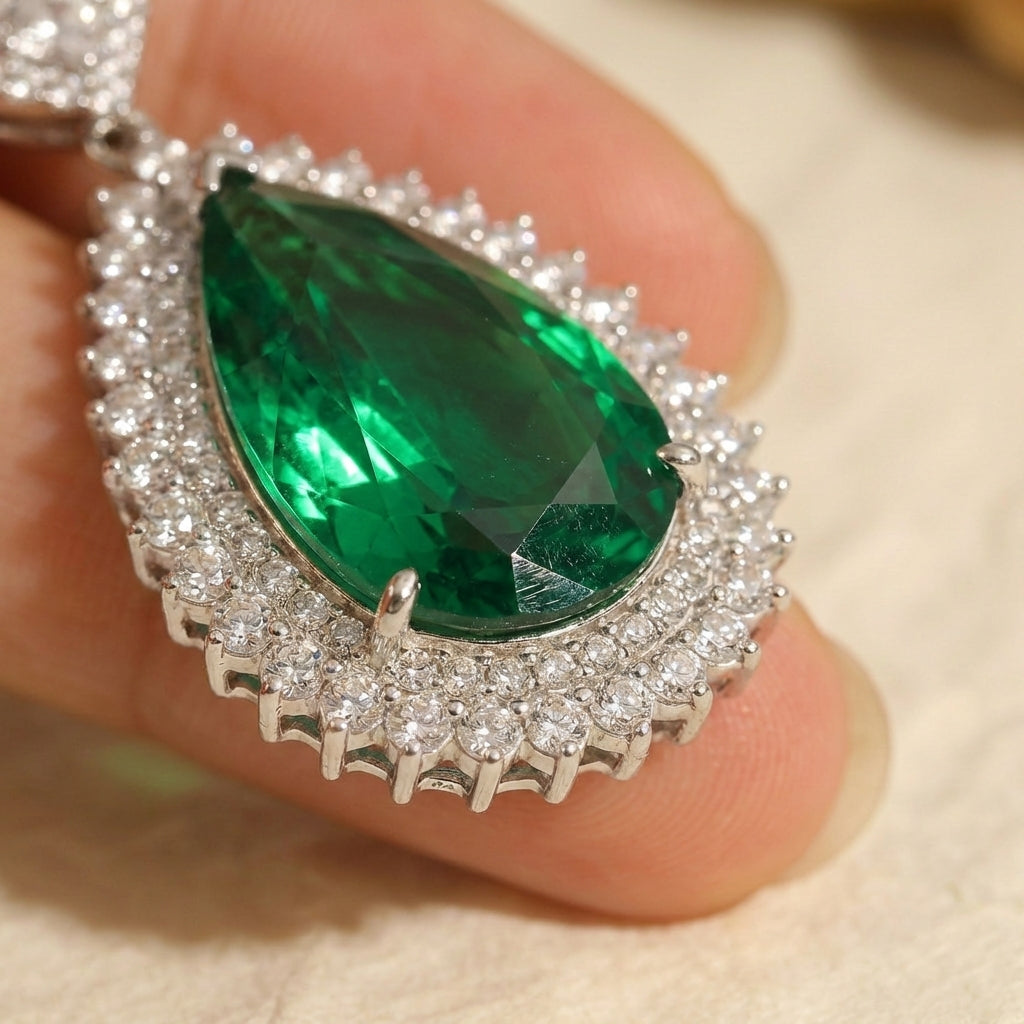 Emerald Teardrop Pendant