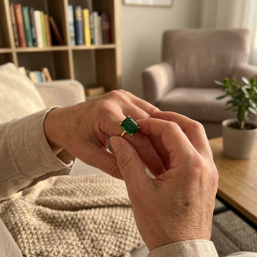 Spring Rain Emerald Ring