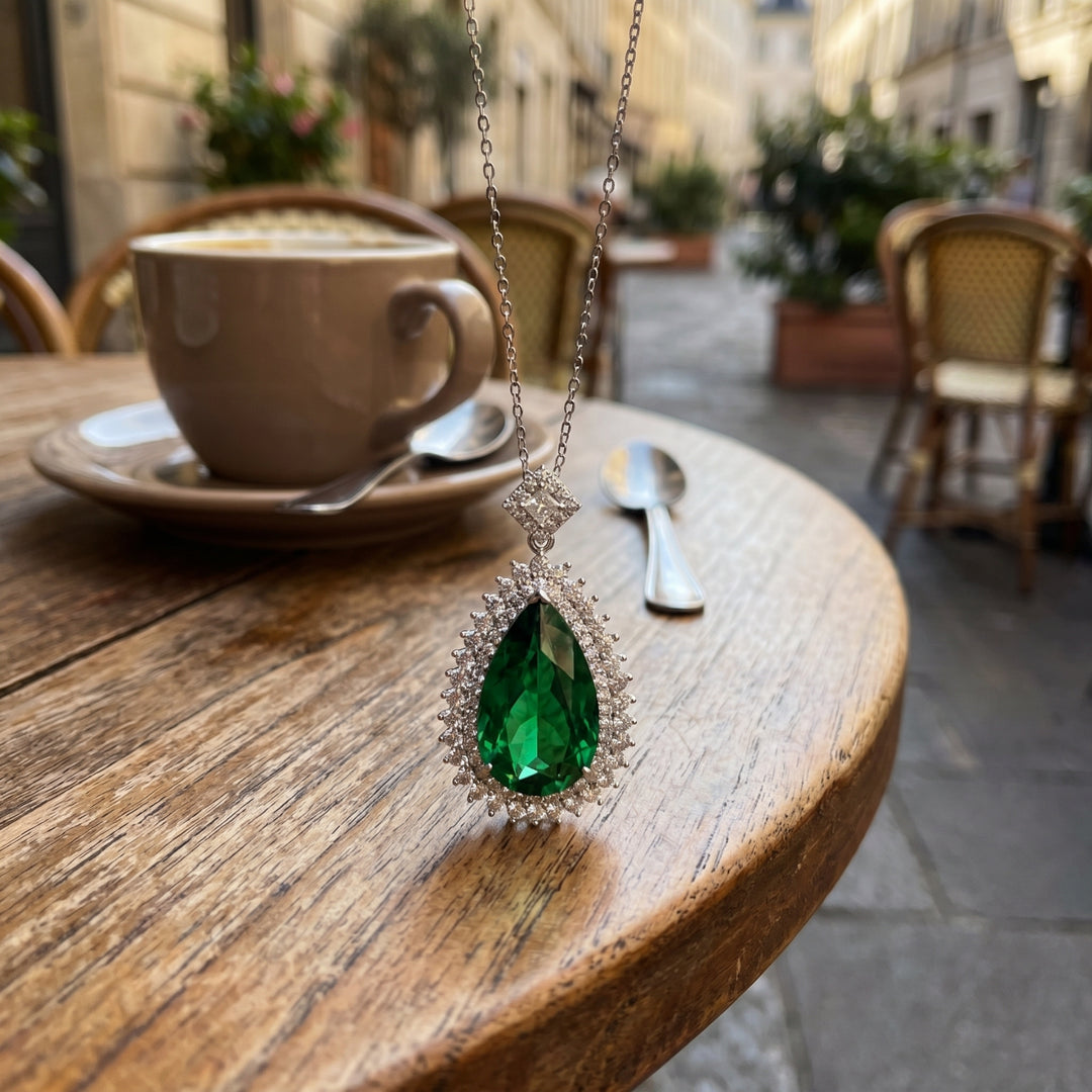 Emerald Teardrop Pendant
