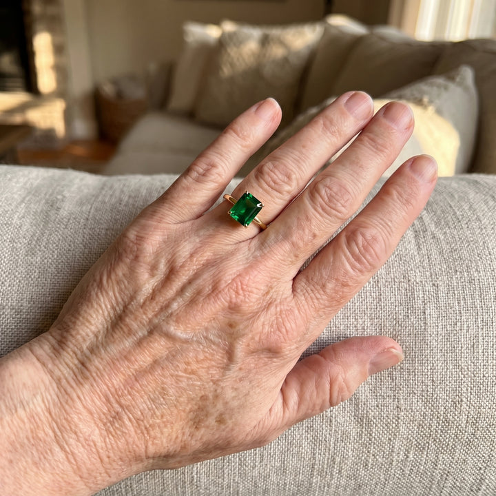 Spring Rain Emerald Ring