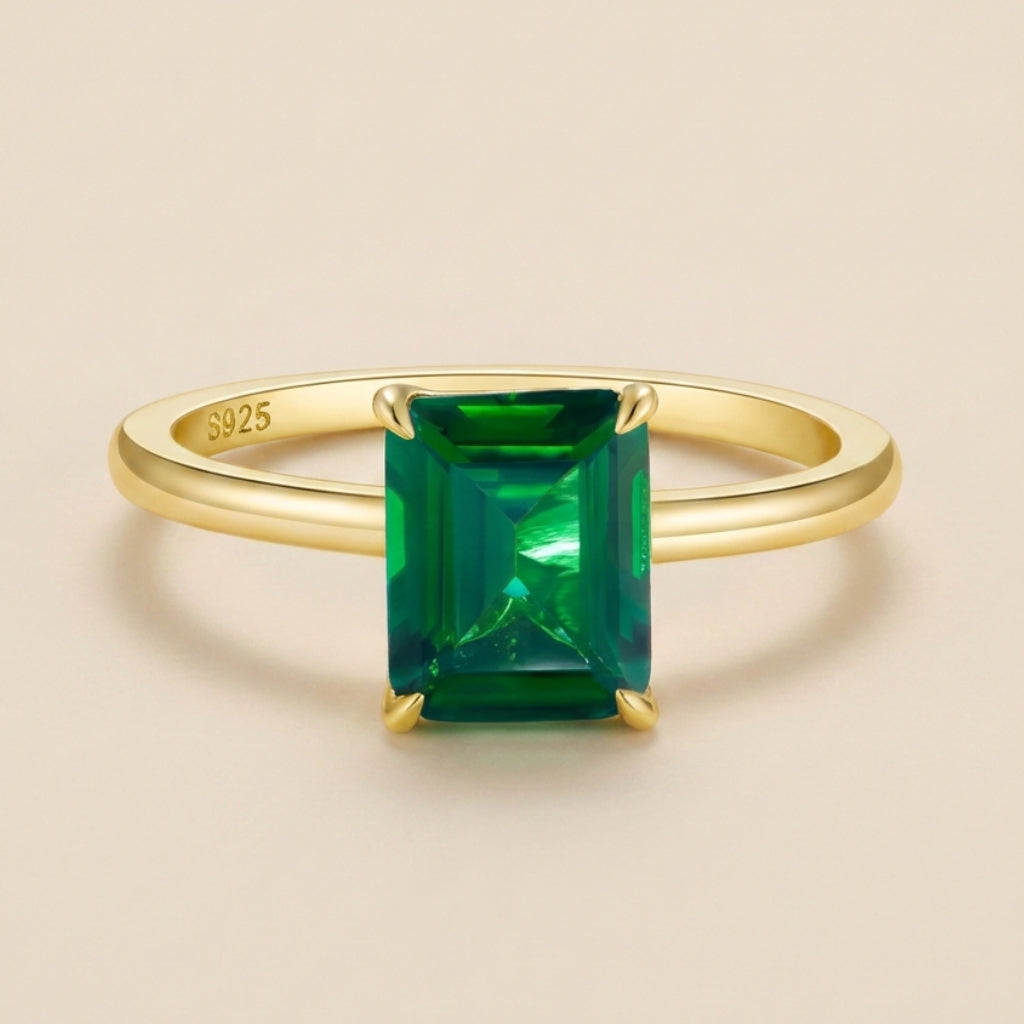 Spring Rain Emerald Ring