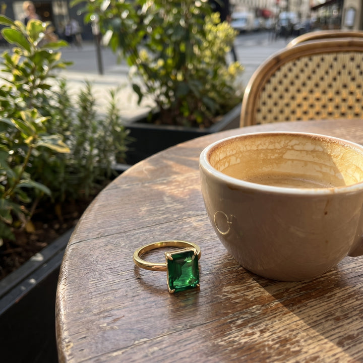 Spring Rain Emerald Ring