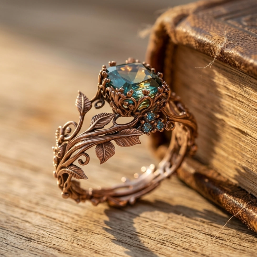 Emerald Leaf Ring