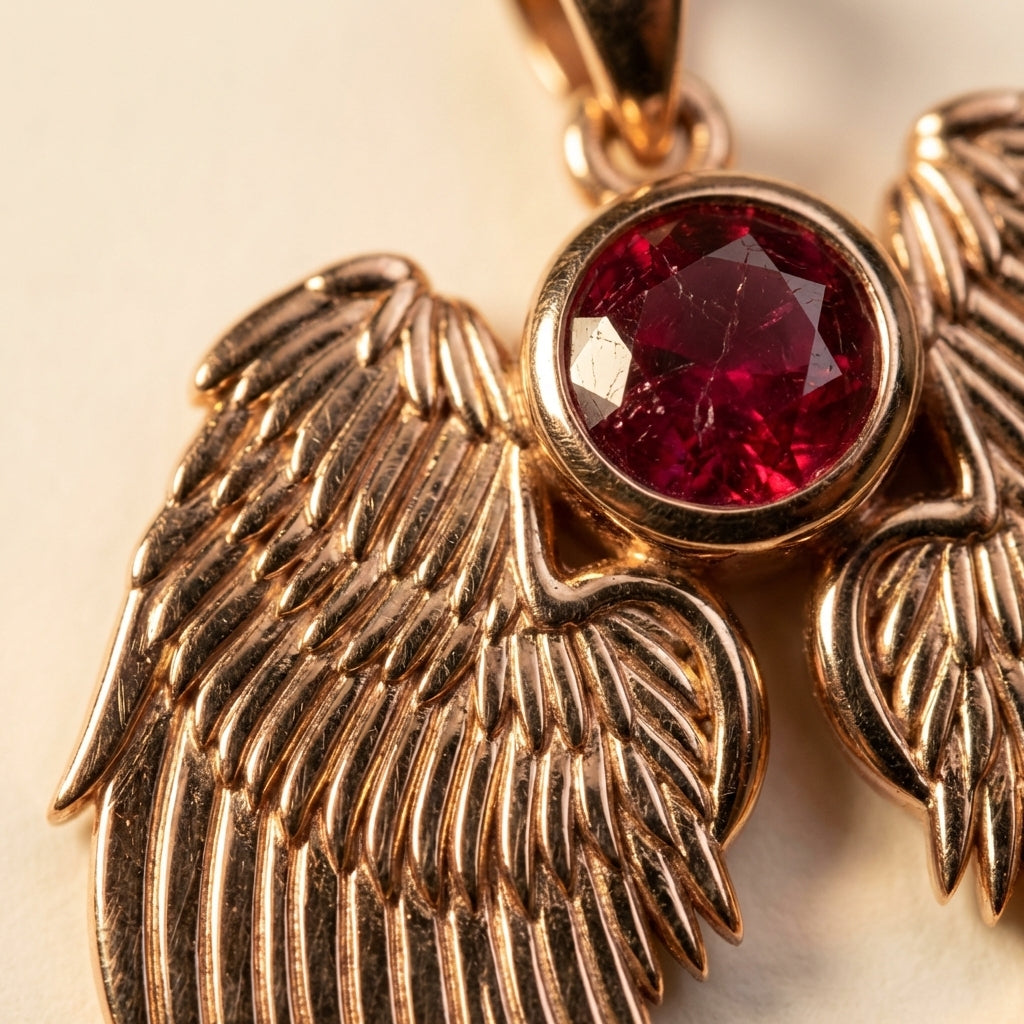 Angel Wing Birthstone Pendant