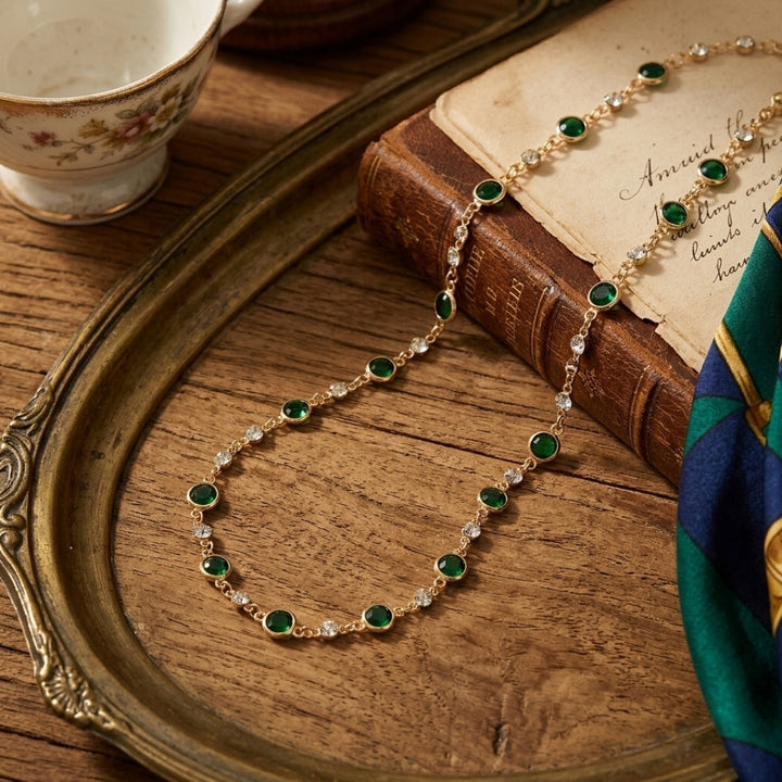 Sapphire Station Necklace