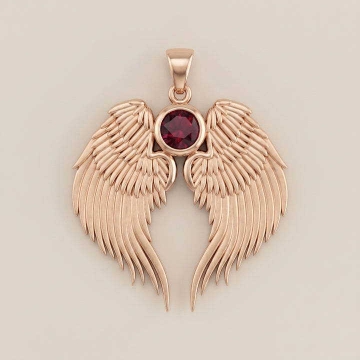 Angel Wing Birthstone Pendant