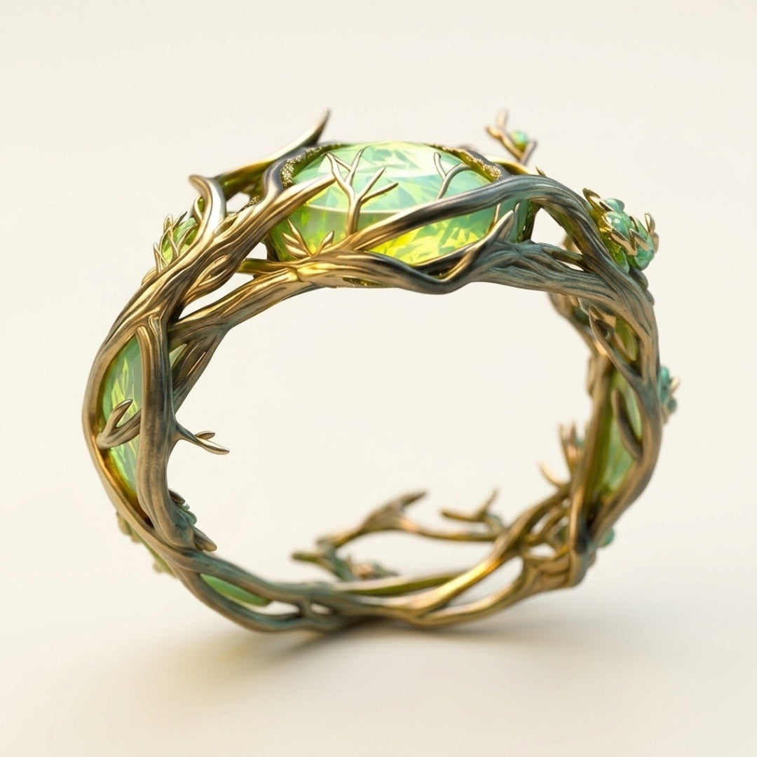 Green Opal Branch Ring