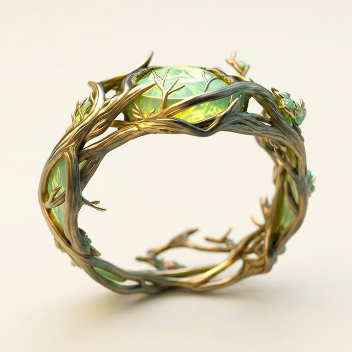 Green Opal Branch Ring