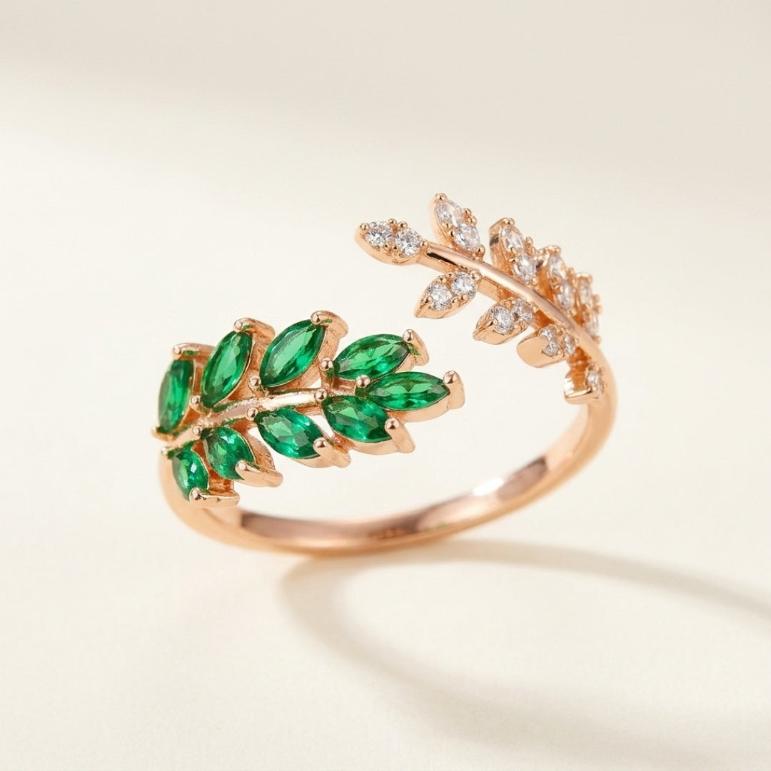 Emerald Laurel Ring