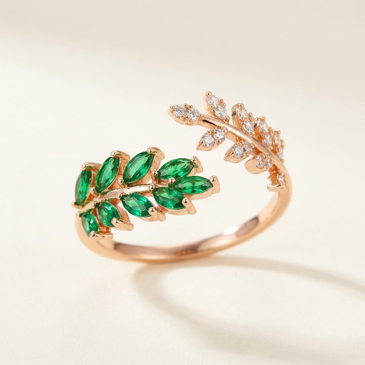 Emerald Laurel Ring