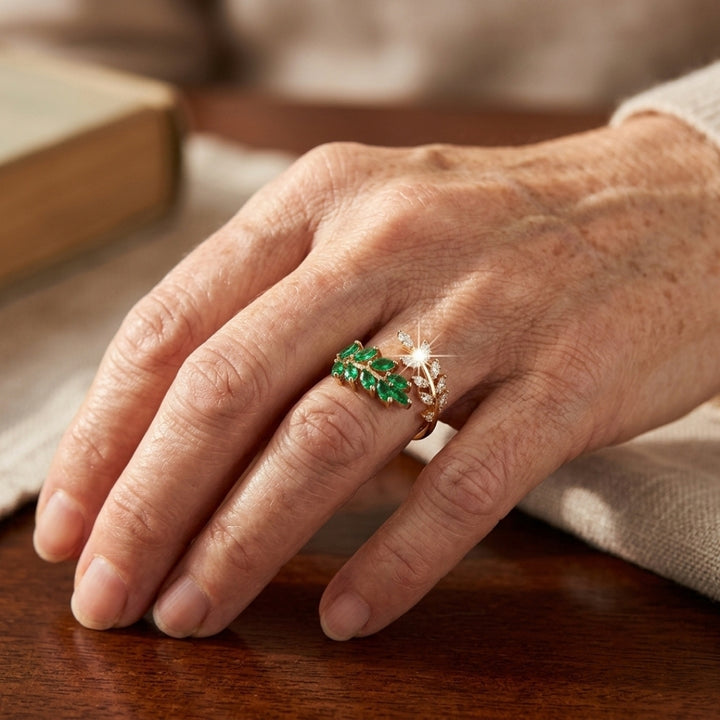 Emerald Laurel Ring
