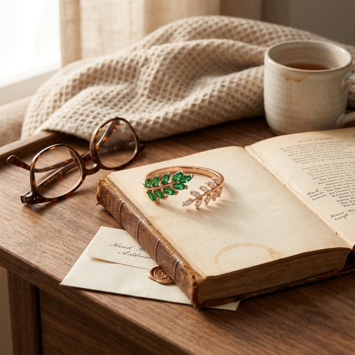 Emerald Laurel Ring