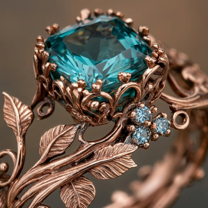 Emerald Leaf Ring