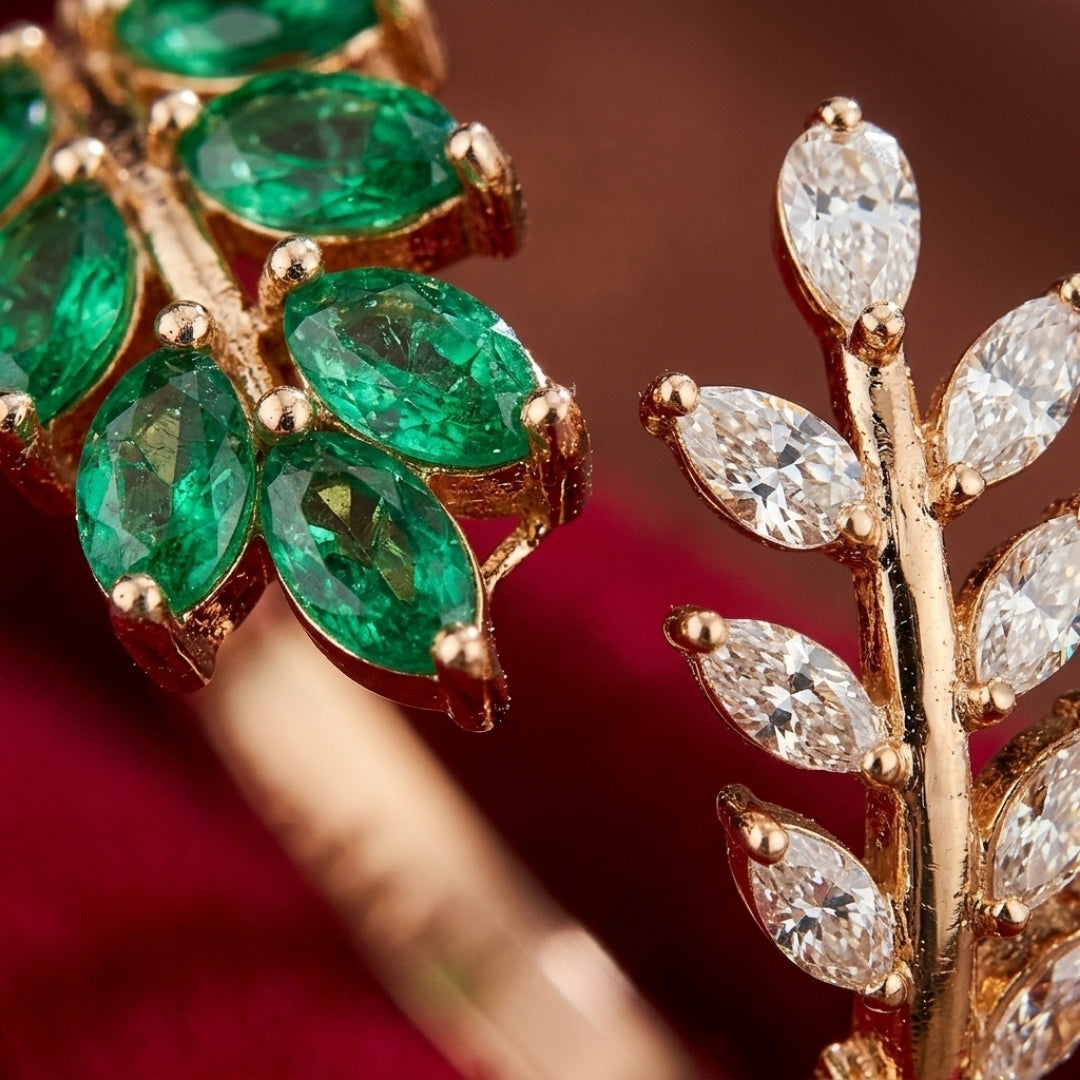 Emerald Laurel Ring
