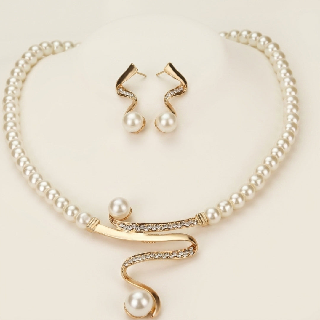 Pearl Drop Necklace &amp; Stud Set