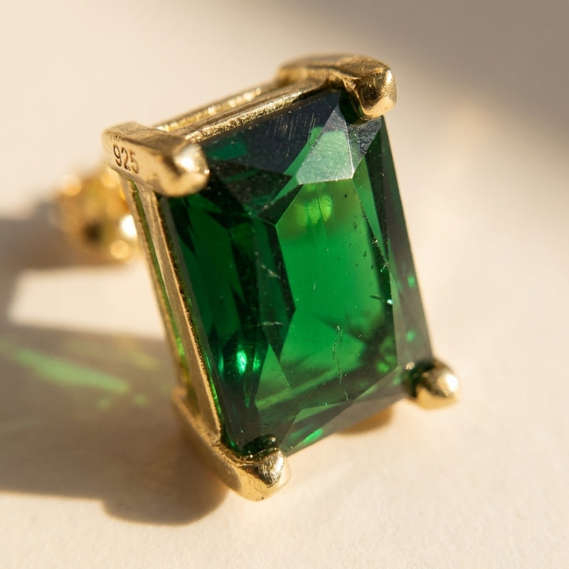 Lab Emerald Stud