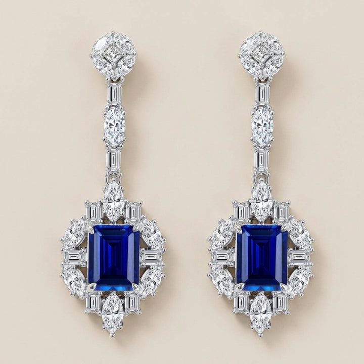 Lab Sapphire Stud