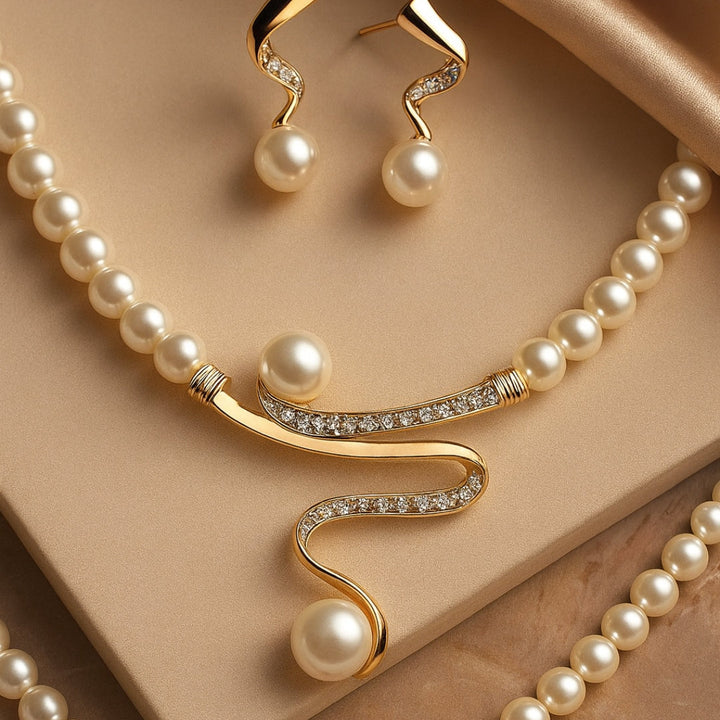 Pearl Drop Necklace &amp; Stud Set