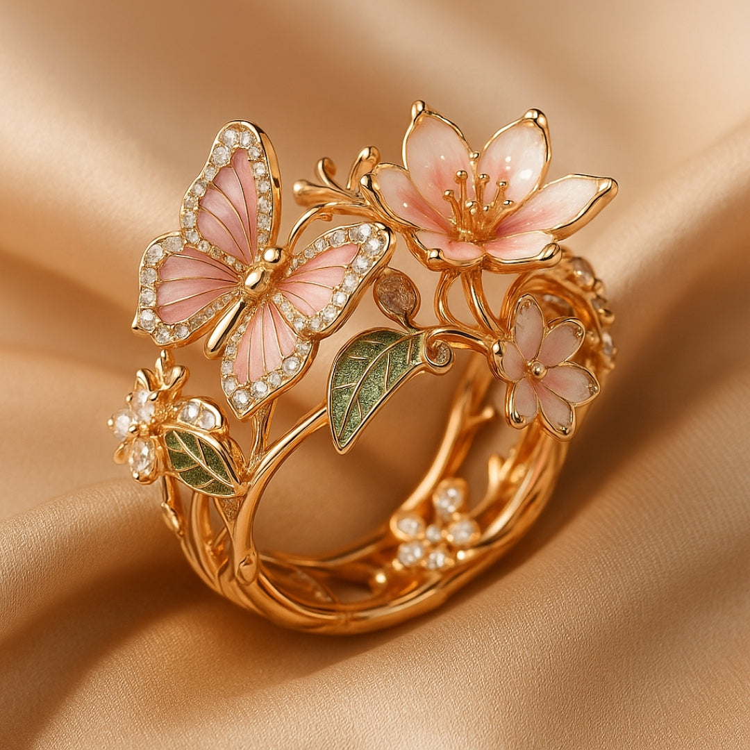 Butterfly Garden Zirconia Ring