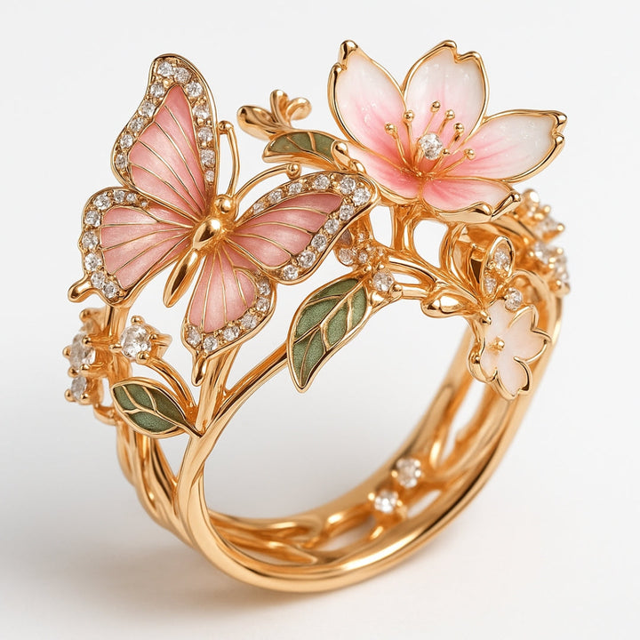 Butterfly Garden Zirconia Ring
