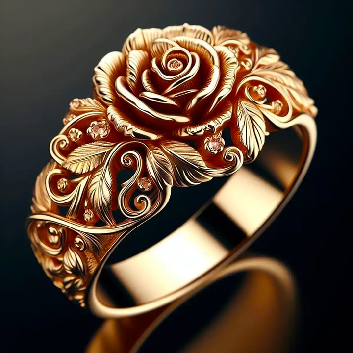Engraved Rose Gold Ring