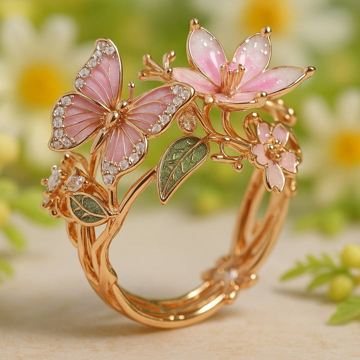 Butterfly Garden Zirconia Ring
